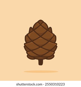 minimalist pine cone, minimalist christmas tree acorn, suitable for poster and web icon