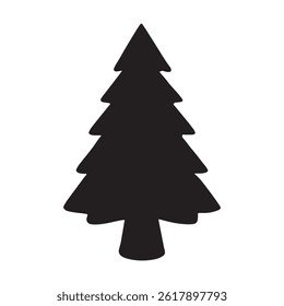 Diseño minimalista del logotipo de la silueta del árbol de pino