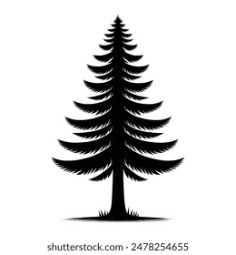Minimalist pine tree silhouette vector