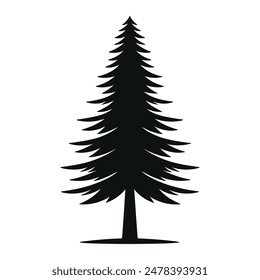 Minimalist pine tree silhouette vector