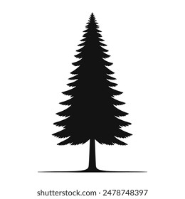 Minimalist pine tree silhouette vector