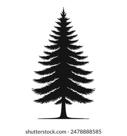 Minimalist pine tree silhouette vector