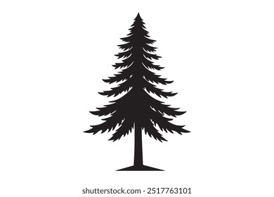 Silhueta de pinheiro minimalista vetor.eps