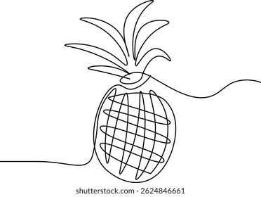 Minimalist Pineapple Line Art Vector Illustration	