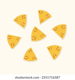 Minimalist Pineapple Slice Collection, Modern Fruit Vector Design.