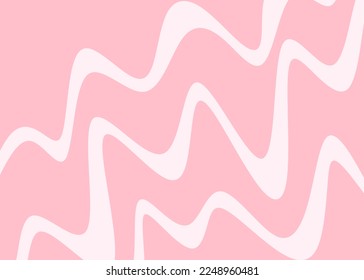 Minimalist pink background with seamless cute wavy lines pattern