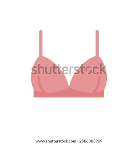 Minimalist Pink Bra Icon. Simple Lingerie Illustration, Feminine Undergarment Symbol, Modern Flat Design for Fashion, Clothing, and Intimates Concept.