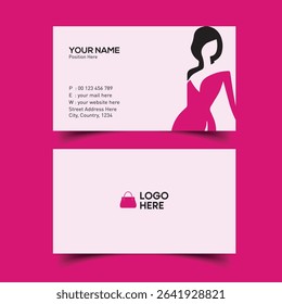 Minimalist Pink Business Card for Fashion Designers and Makeup Artists