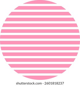 Minimalist Pink Circle with Horizontal Stripes