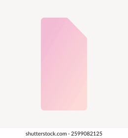Minimalist pink gradient rectangle with rounded corners on a light background. Simple pink design, soft gradient, modern rectangle shape, subtle elegance. Minimal shape vector.