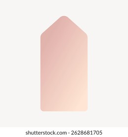 Minimalist pink gradient tag with rounded edges on a white background. Simple and elegant design, perfect for labels, tags, or decorative purposes. Graphic element vector.