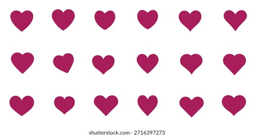Minimalist pink heart grid pattern on white background for February 14th Valentine, geometric linear composition with simple romantic stripes, basic love element for Galentine wedding celebration.