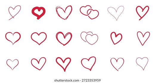 Patrón de rejilla de corazón rosa minimalista sobre fondo blanco para San Valentín 14 de febrero, composición lineal geométrica con rayas románticas simples, elemento de amor básico para la celebración de la boda de San Valentín.