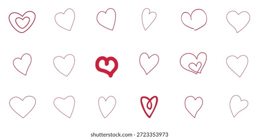 Patrón de rejilla de corazón rosa minimalista para San Valentín del 14 de febrero, composición geométrica con rayas románticas simples, elemento básico de alineación de amor, simetría lineal paralela, diseño de matriz de corazón rojo regular.