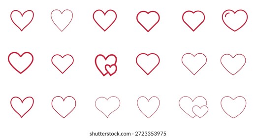 Patrón de rejilla de corazón rosa minimalista sobre fondo blanco para San Valentín 14 de febrero, composición lineal geométrica con rayas románticas simples, elemento de amor básico para la celebración de la boda de San Valentín.