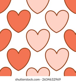 Minimalist Pink Heart Pattern Seamless