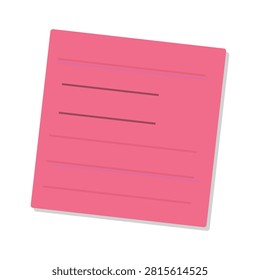 Minimalist pink notebook with lined pages and pen marks