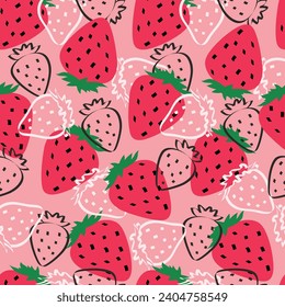 Minimalist Pink Strawberry Pattern Desing