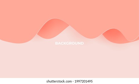 Minimalist Pink Wave Background Smooth, Clean Concept with Papercut Style For Element, Wallpaper, Template, Banner, Presentation, Web, Page Layout, and etc. eps 10 Editable. vector Illustration