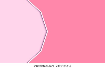 
Minimalist Pink and White Polygon Background. pink background. Modern Geometric Abstract Design. Dynamic Irregular Shape on Pink. horizontal banner template. Clean and Stylish Geometric Pattern
