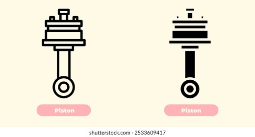 Ícone de pistão minimalista - Um design limpo, simples e moderno