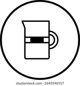 Minimalist pitcher icon for drink presentation or beverage themed illustrations