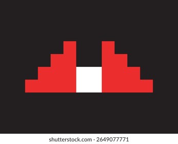Minimalist Pixelated Ladder Stairway Leading to a Bright Opening Digital Art