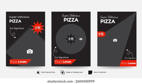 Minimalist Pizza menu restaurant design template business promotion