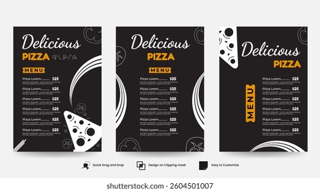 Minimalist Pizza menu restaurant design template business promotion