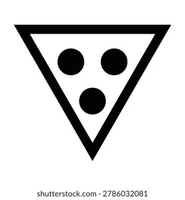 Minimalist pizza slice outline icon with pepperoni toppings for food delivery and restaurant apps restaurant delivery
