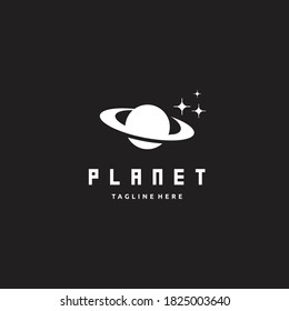 Minimalist planet logo design icon vector 