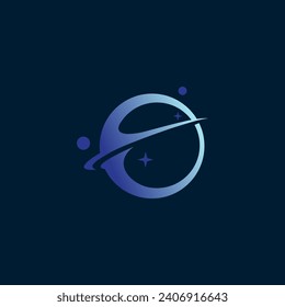 Icono de diseño de logotipo de planeta minimalista vectorial