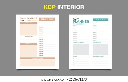 Minimalist planner pages templates. Daily planner printable template Vector..eps