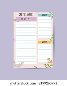 minimalist planners Daily planner template floral and simple printable to do list.