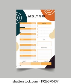 Minimalist planners. Daily, weekly, monthly planner template. Bullet Journal. Cute and simple printable to do list. Business organizer page. Paper sheet.