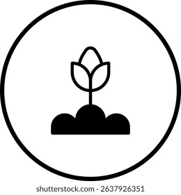 Minimalist Plant Growth Illustration Representing Nature's Cycle and New Beginnings