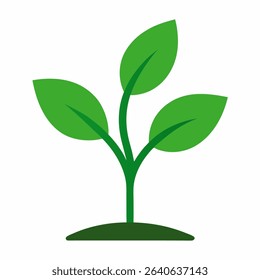 A minimalist plant icon, ideal for representing nature, growth, or environmental themes. Features a clean design on a white background.