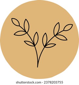 Minimalist plant on blue background