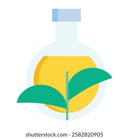 Minimalist plant test tube icon representing environmental engineering, biotech research, and lab testing.