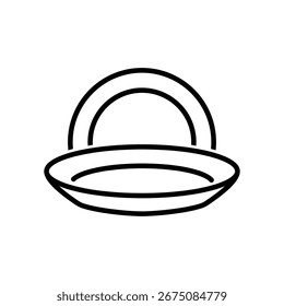 Minimalist plates icon vector with clean design, perfect for food, kitchen, and dining projects