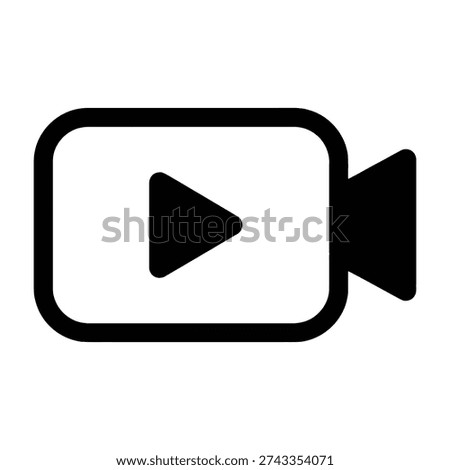 Minimalist play button icon for media and streaming presentations