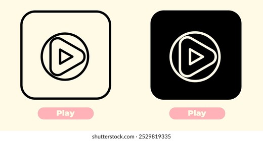 Icono de Botón de juego minimalista - Diseño simple para controles multimedia