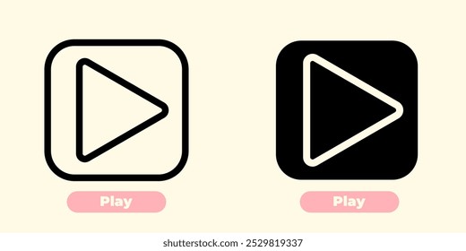 Icono de Botón de juego minimalista - Diseño simple para controles multimedia