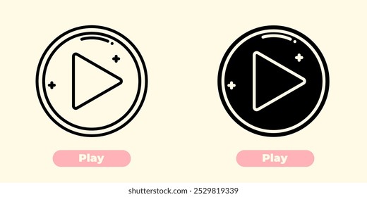 Icono de Botón de juego minimalista - Diseño simple para controles multimedia