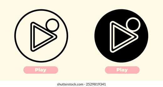 Icono de Botón de juego minimalista - Diseño simple para controles multimedia