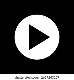 Minimalist Play Button Icon Vector
