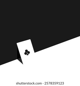 Minimalist playing card design. Clubs symbol on abstract background. Casino, gambling, poker, card game-related concept.