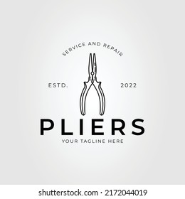 minimalist pliers or electric tong logo vector illustration design