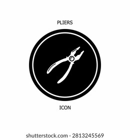 Minimalist pliers icon displayed inside a black circular badge.
