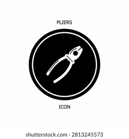 Minimalist pliers icon displayed inside a black circular badge.